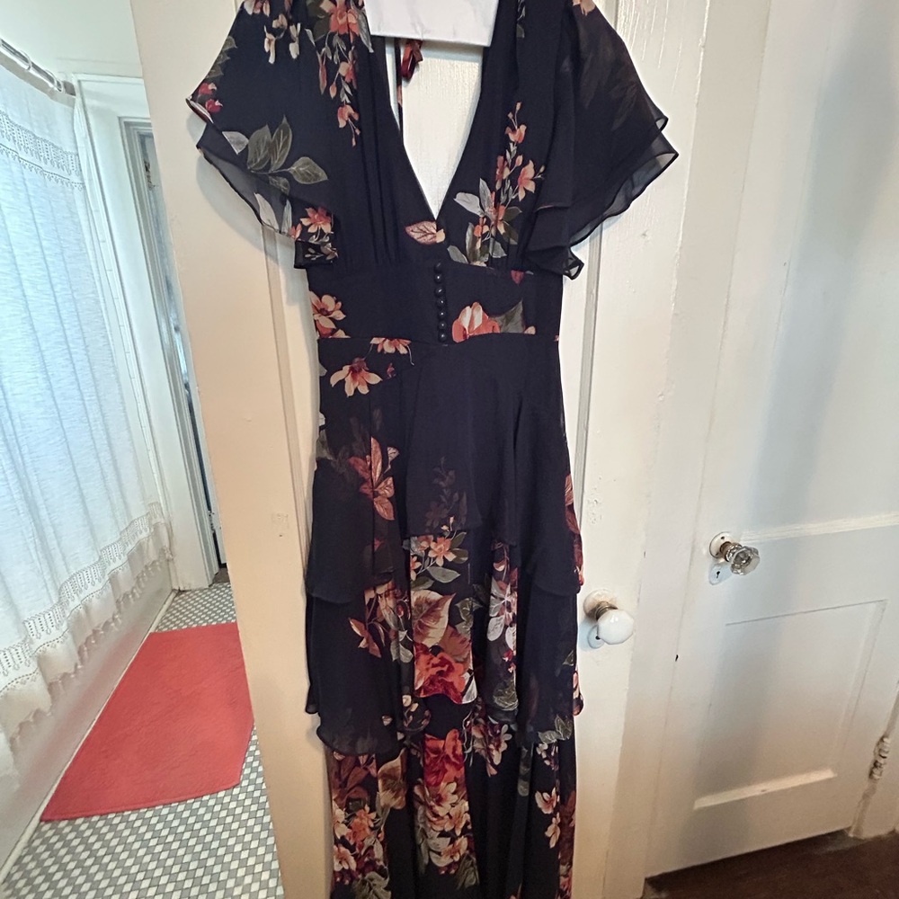Navy Floral Dress